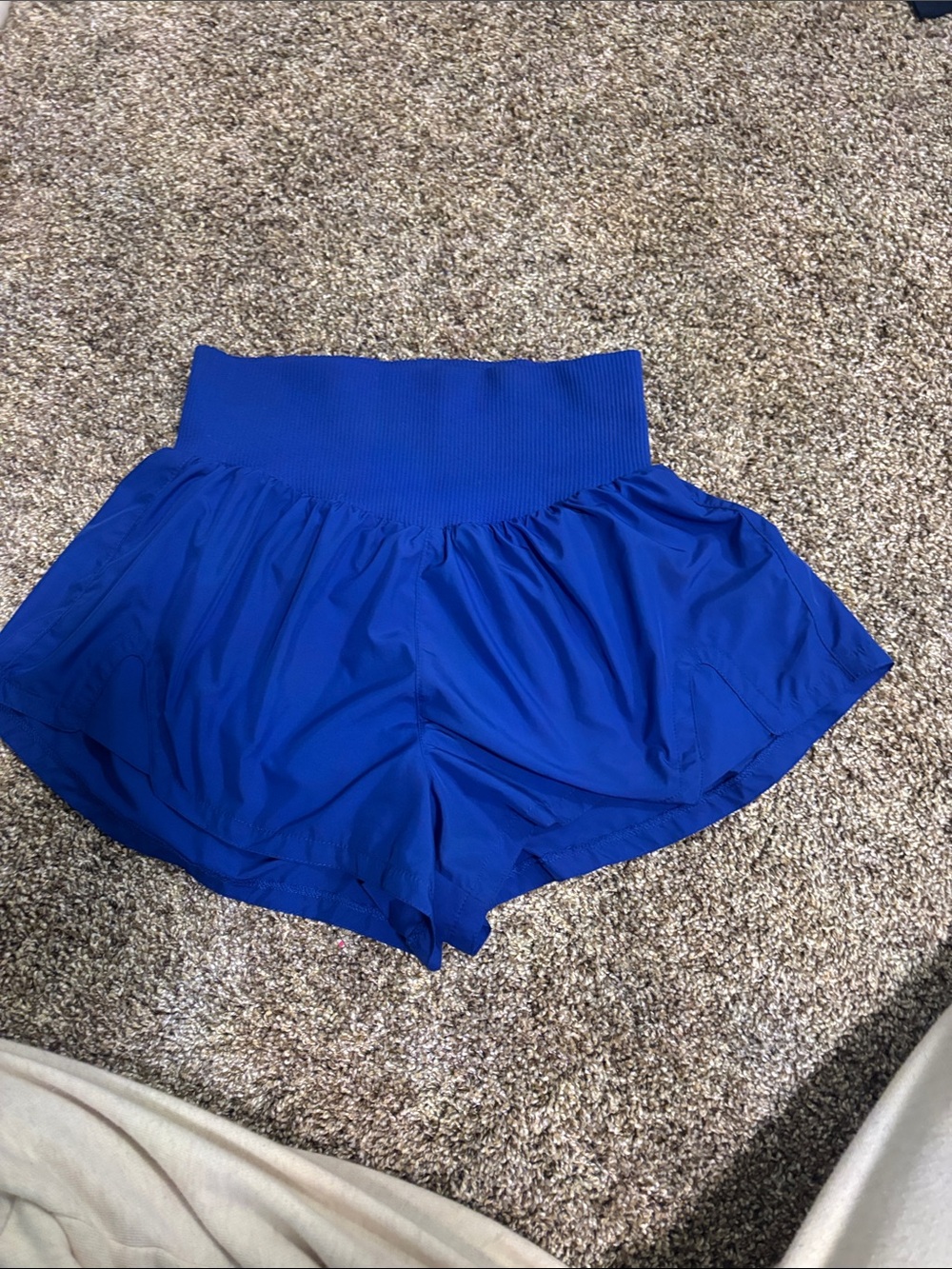 Free People High-Waist Athletic Shorts in Royal Blue